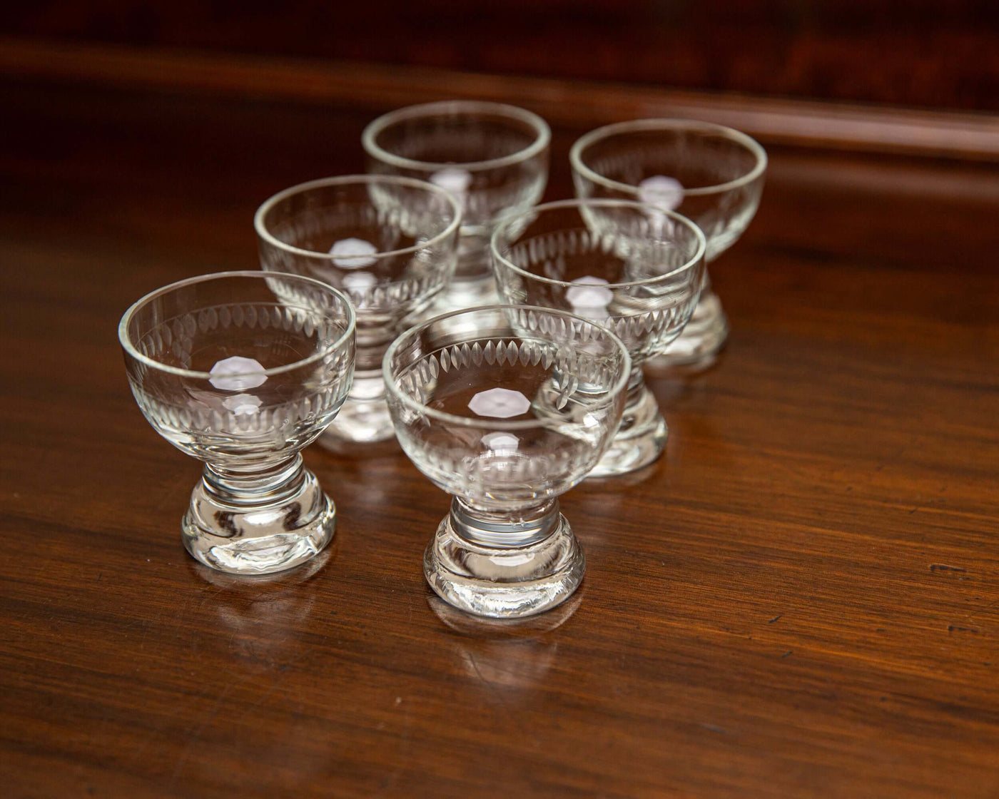 Vintage set of 6 small eggnog glasses