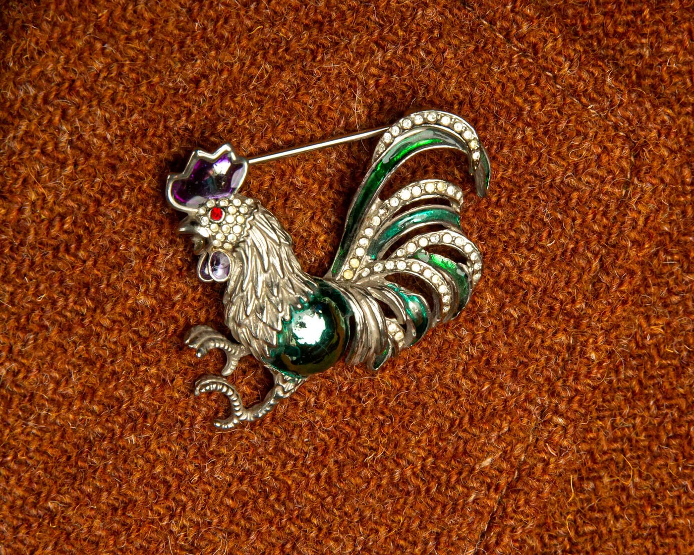 Rooster brooch