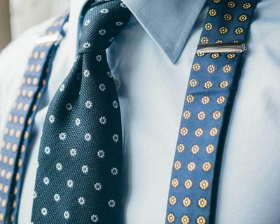 -Hosenträger Seide Cravat Blue Classic - Herr von Welt - Herr von Welt