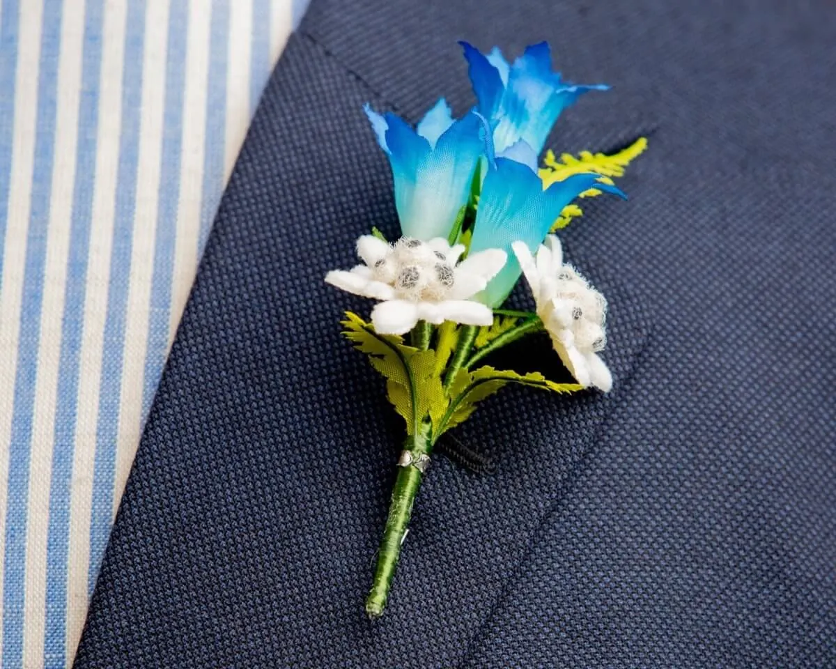 Boutonnière Edelweiß und Enzian (Bouquet)