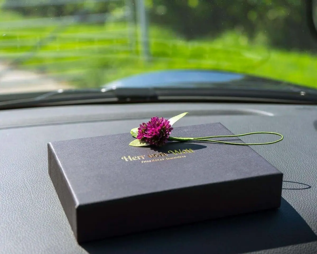 Boutonnière Clover Dark Red Triple (Trifolium) - view 8
