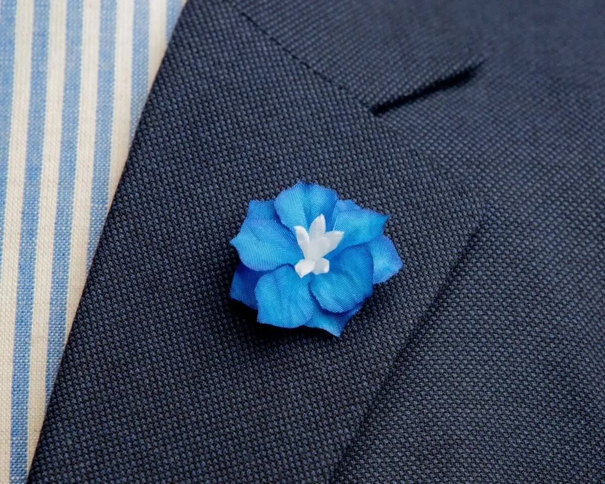 Boutonnière delphinium 'blue dwarf' (Delphinium grandiflorum)