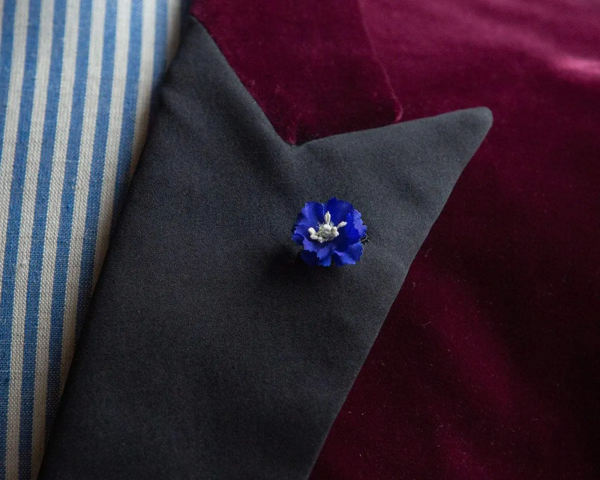 Boutonnière delphinium dark blue mini (Delphinium) - view 5