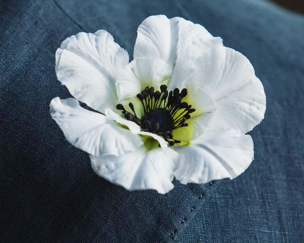 Boutonnière anemone white (Anemone) - view 5