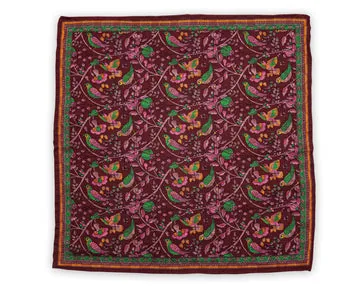 Einstecktuch Birds Burgundy