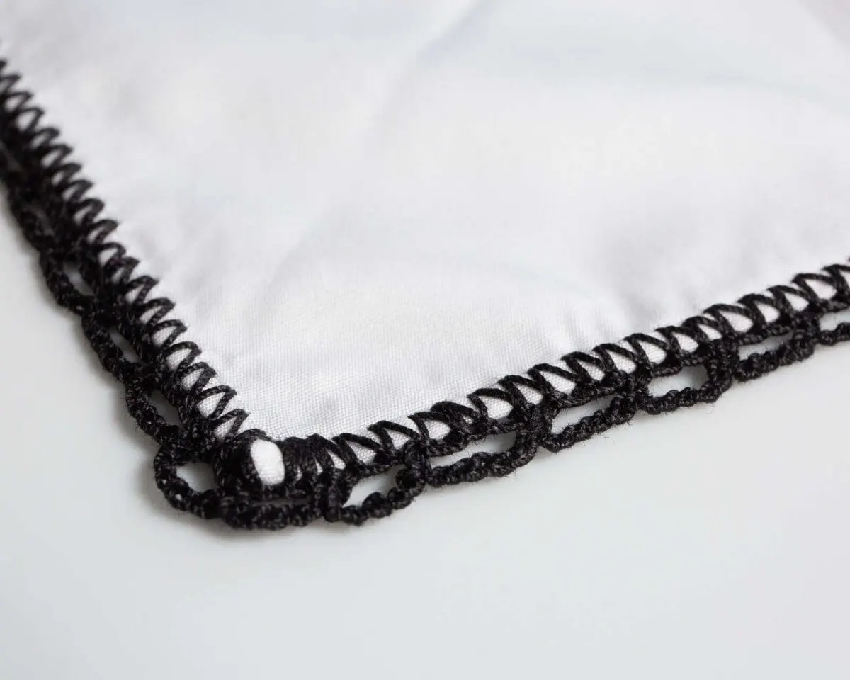 Pocket Square Crochet Black - view 2