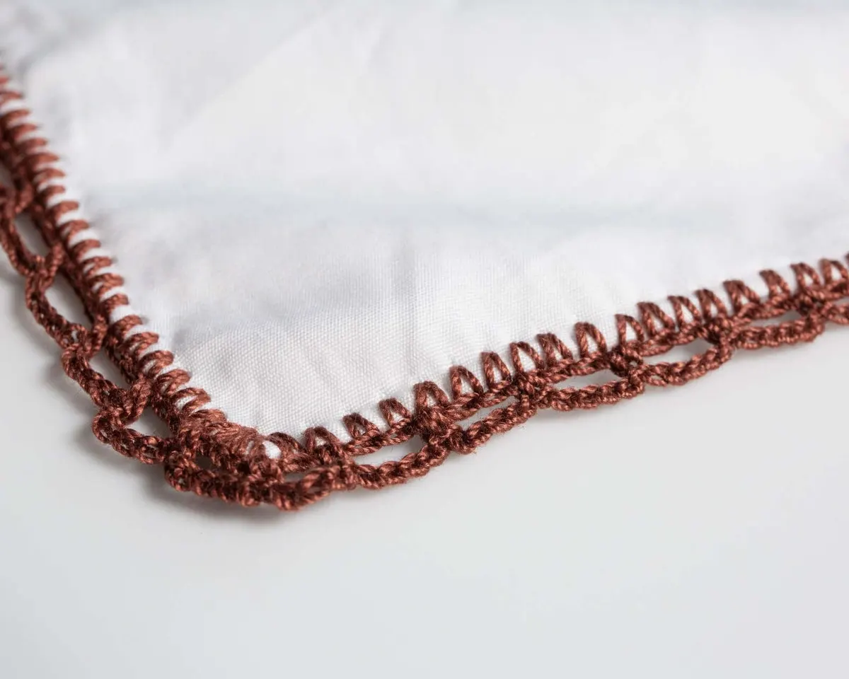 Pocket square Crochet Brown - view 2