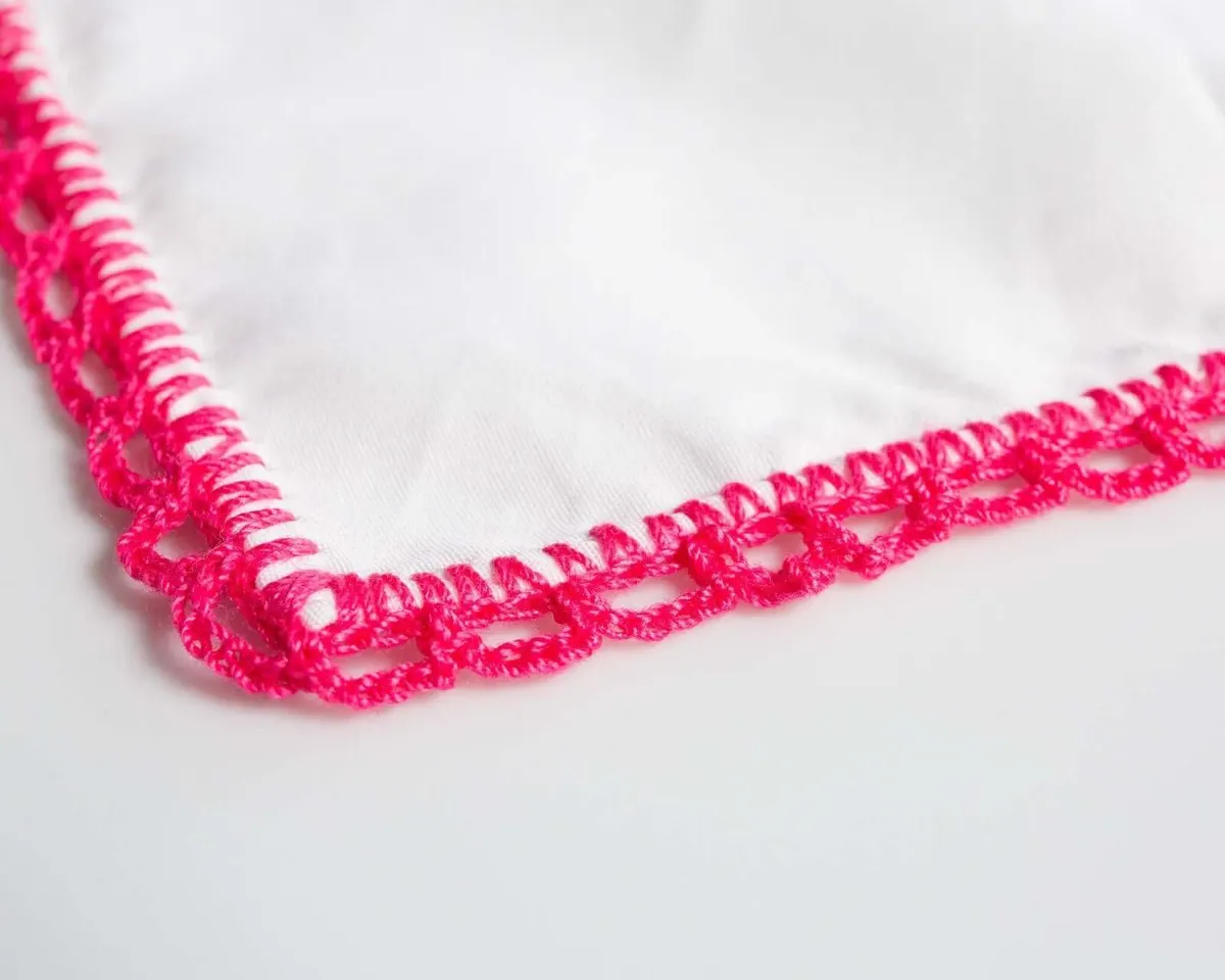 Pocket Square Crochet Pink - view 2