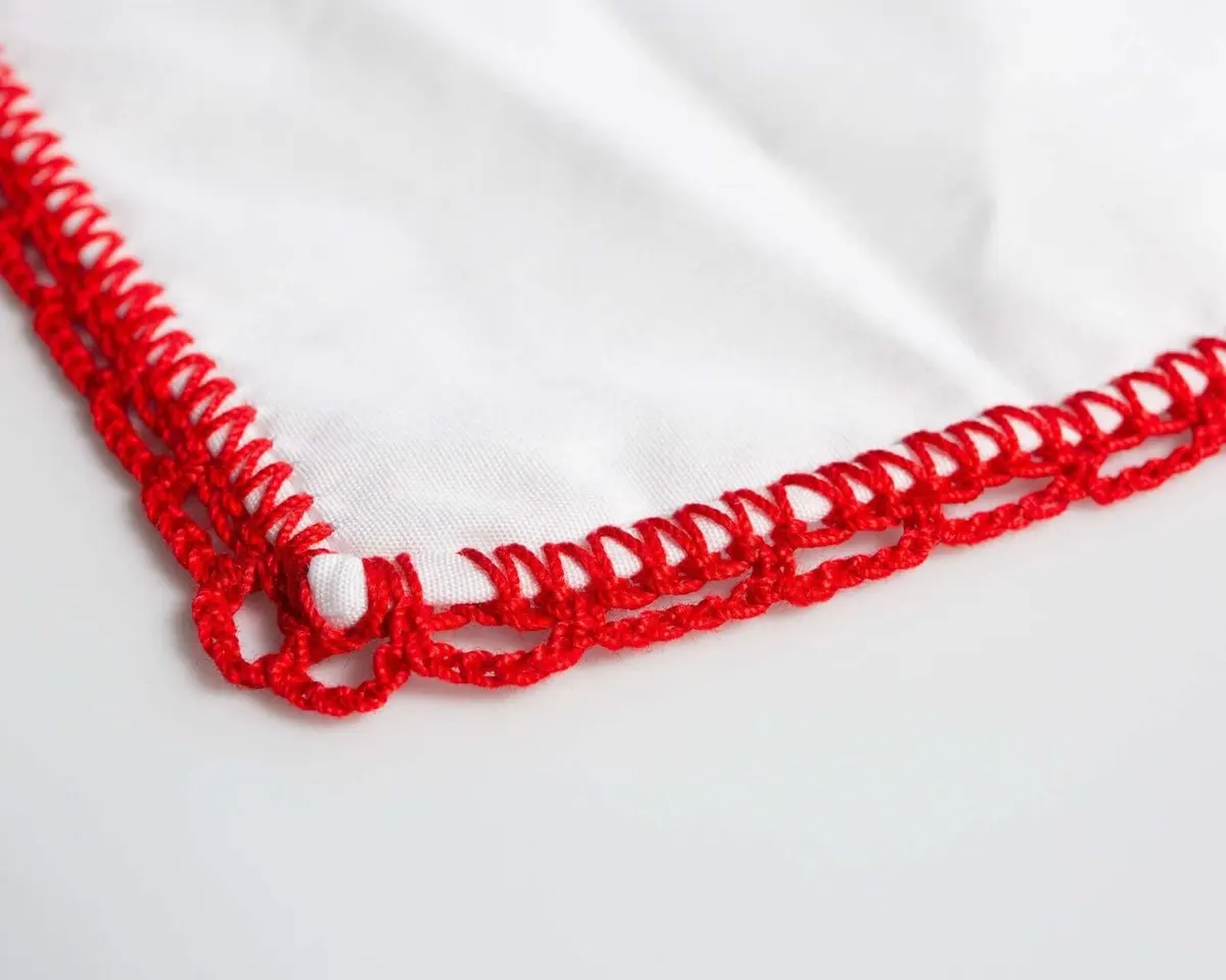 Pocket Square Crochet Red - view 2