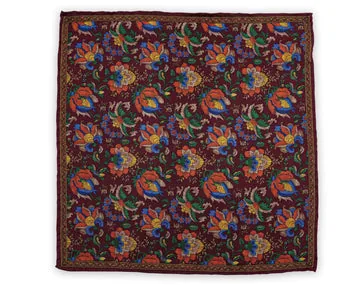 Einstecktuch Flowers Burgundy