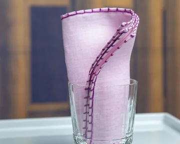 Einstecktuch Leinen Rosa Lila