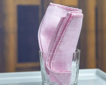 Einstecktuch Leinen Rosa 'Ton in Ton'