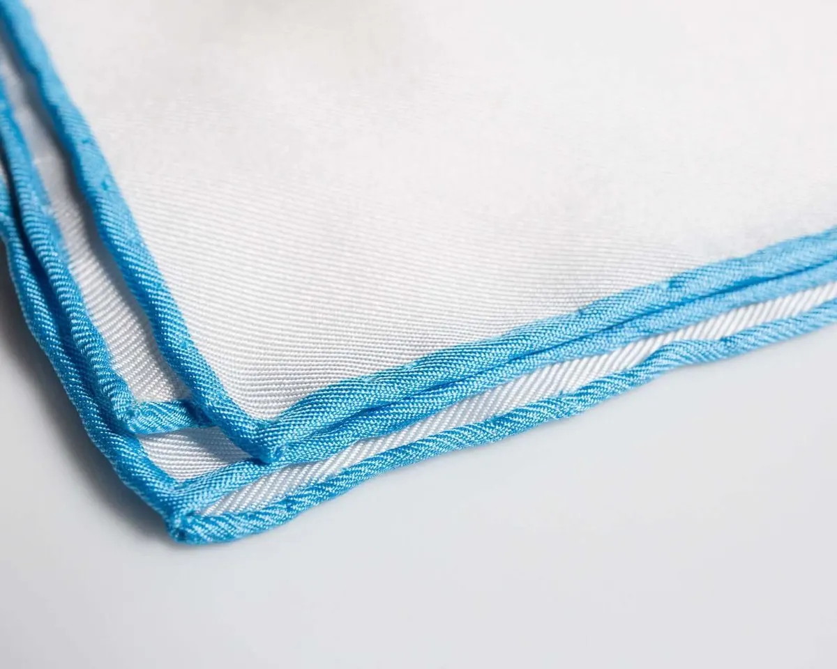 Pocket square silk turquoise - view 2