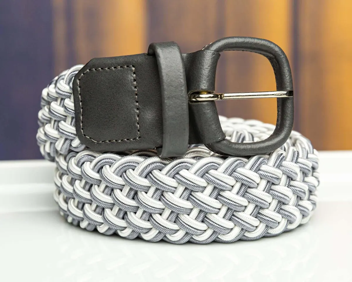 Flechtgürtel Bianco / Grigio