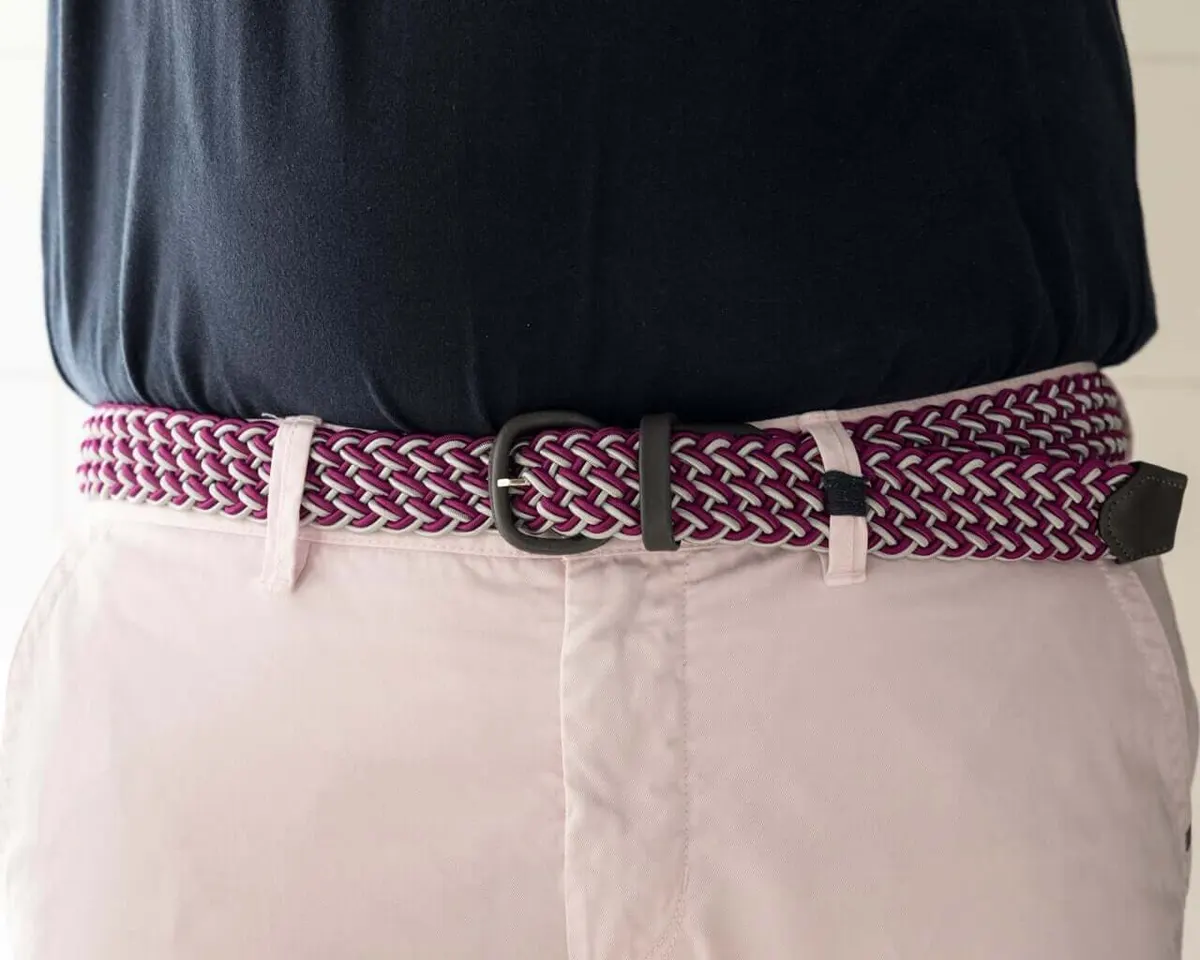 Braided belt Grigio Perla / Orchidea - view 3