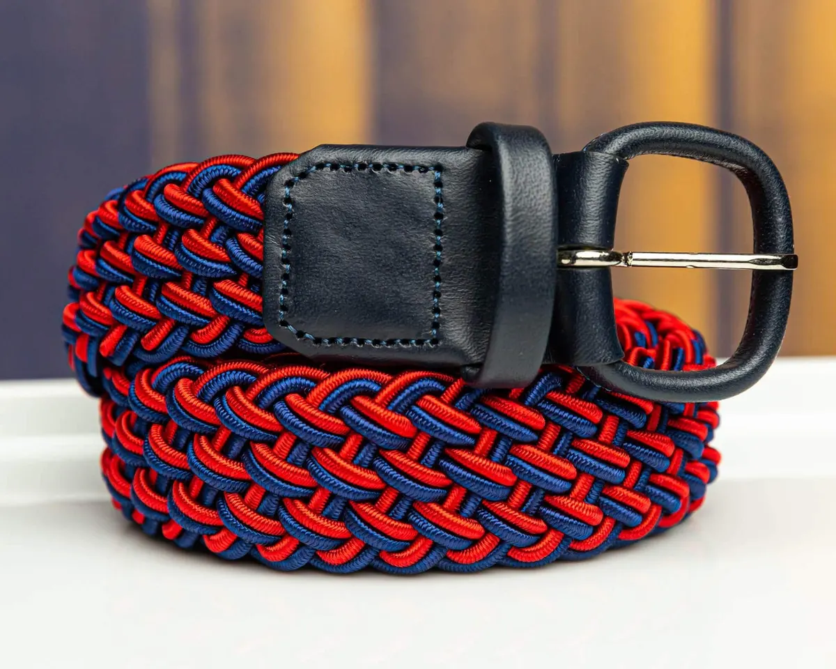 Flechtgürtel Navy / Rosso