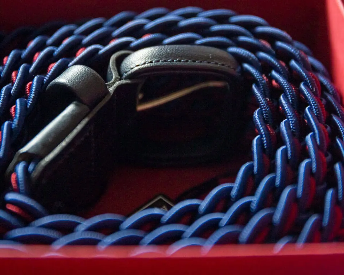 Braided belt Navy / Rosso - view 4