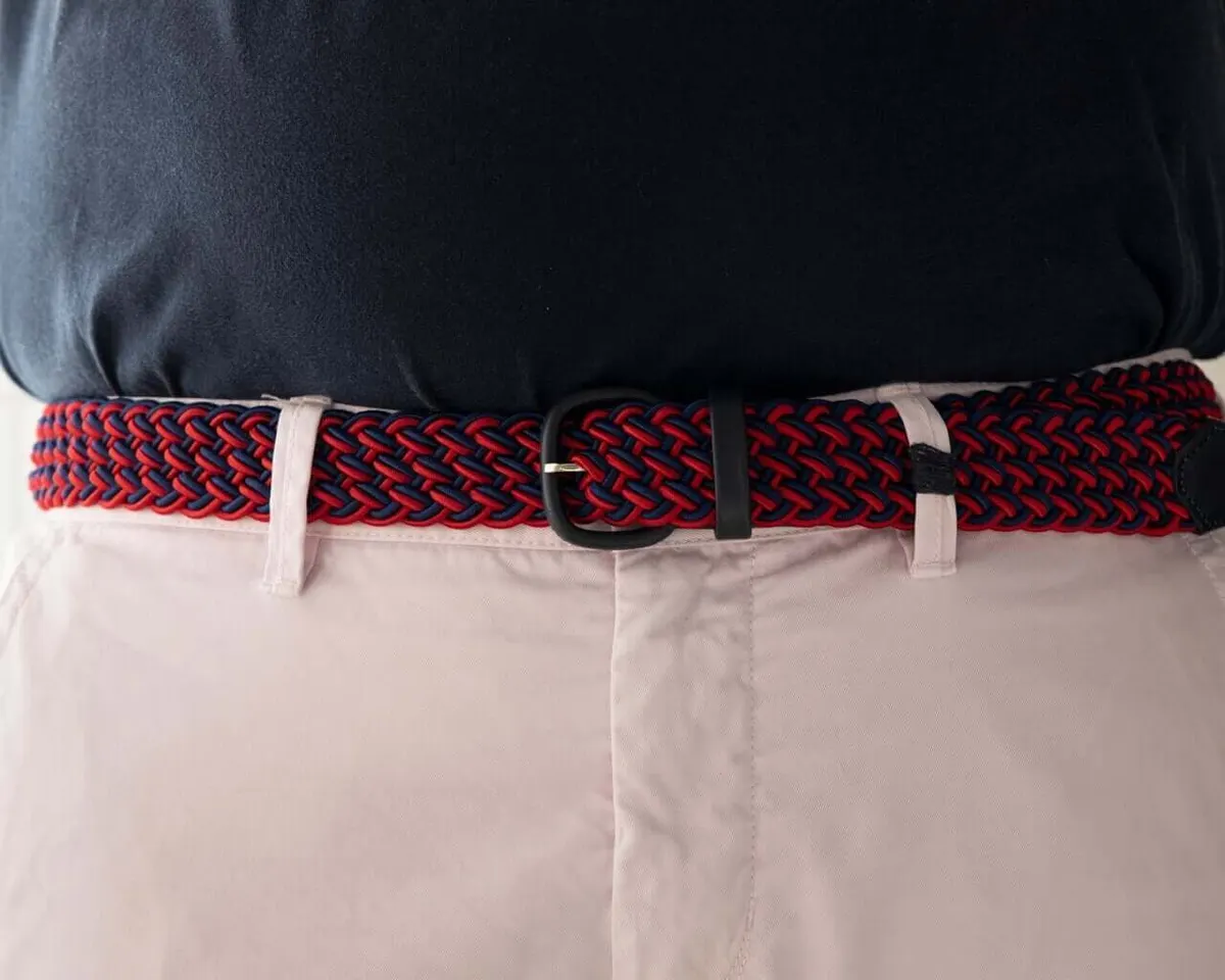 Braided belt Navy / Rosso - view 3
