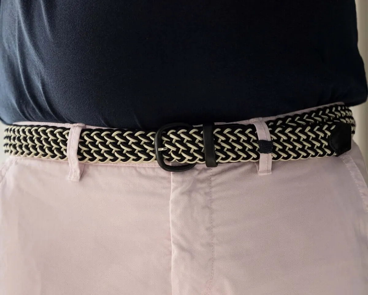 Braided belt Nero / Naturale - view 4