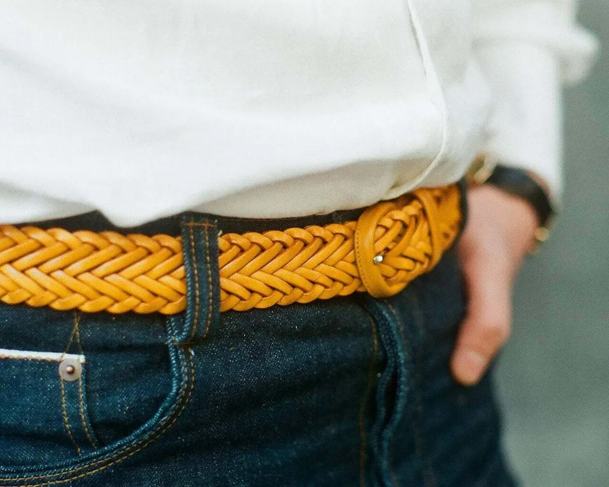 Braided belt Cosimo Giallo - view 3