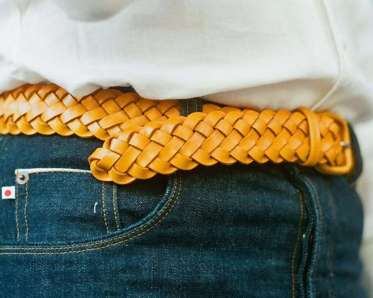 Braided belt Lorenzo Giallo - view 2