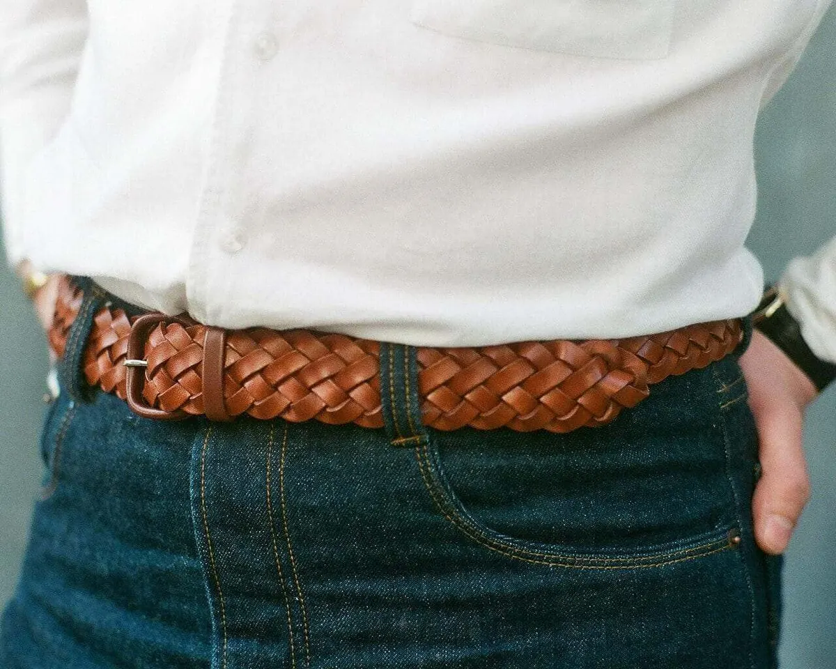 Braided belt Lorenzo Marrone - view 3