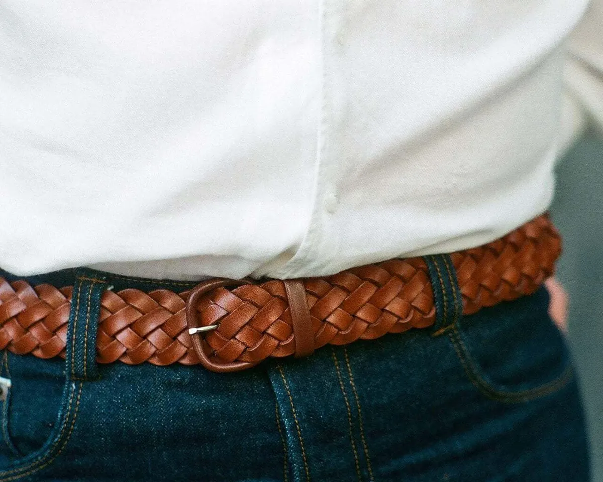 Braided belt Lorenzo Marrone - view 2