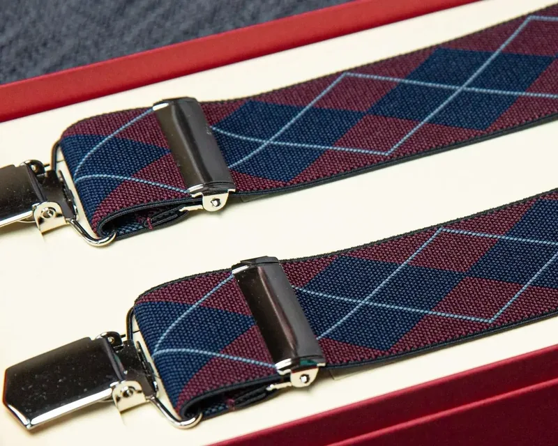 Hosenträger Flex Argyle Wine Red Clips, Titelbild der Themenwelt Hosenträger mit Clips