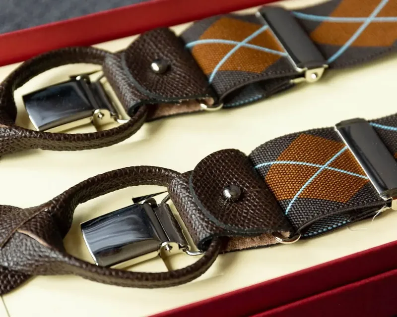 Hosenträger Flex Argyle Brown Combine b, Titelbild der Themenwelt Hosenträger vollelastisch