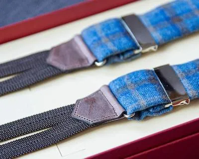 Hosenträger Wool Tartan Blue Classic