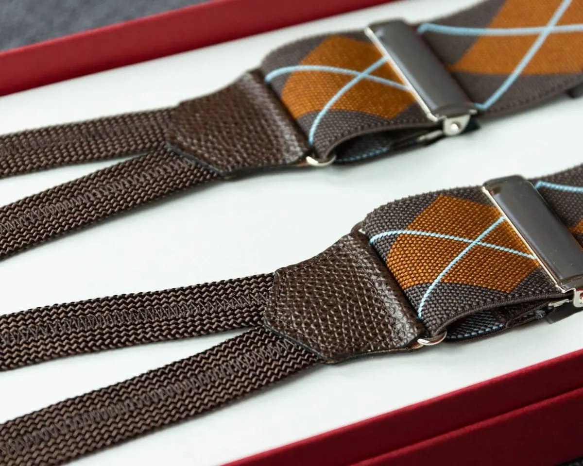 Hosenträger Flex Argyle Brown Classic