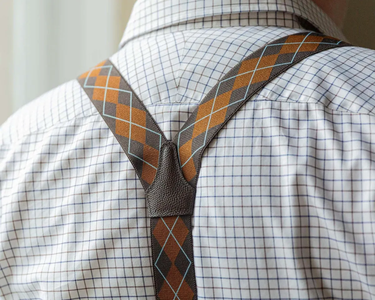 Suspenders Flex Argyle Brown Classic b - view 4