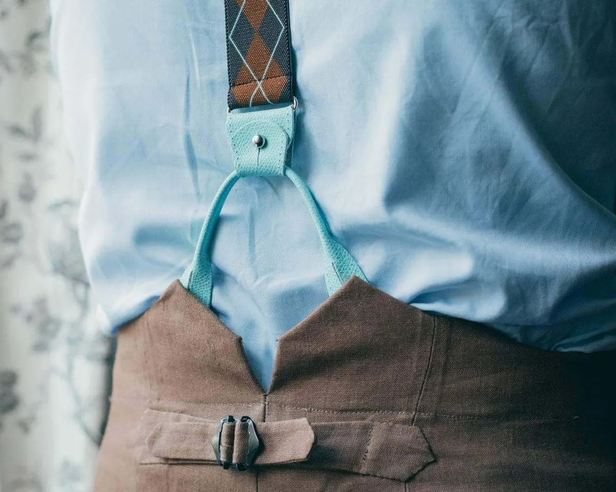 Suspenders Flex Argyle Brown Combine - view 2