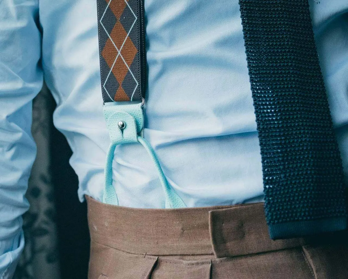 Suspenders Flex Argyle Brown Combine - view 3