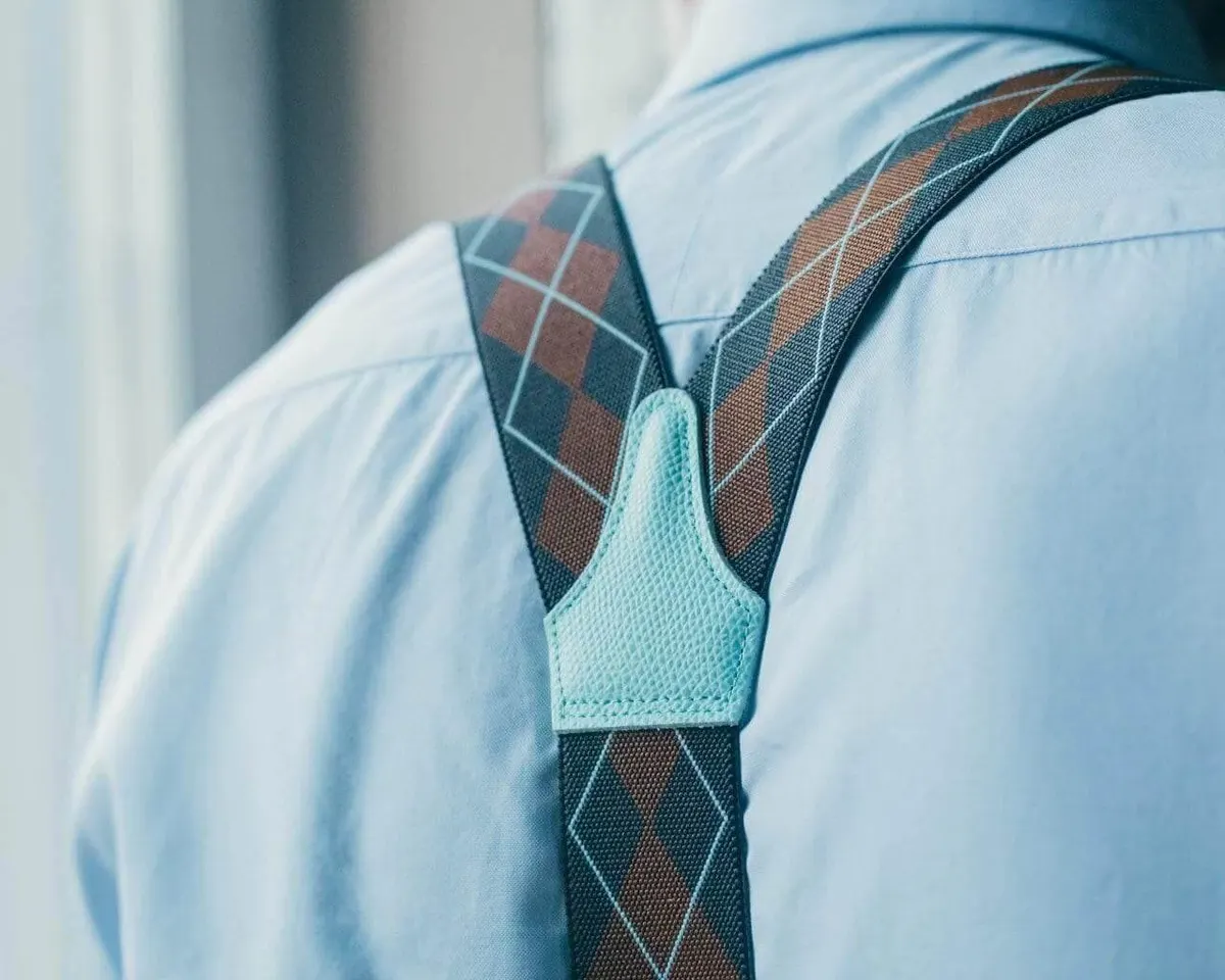 Suspenders Flex Argyle Brown Combine - view 4