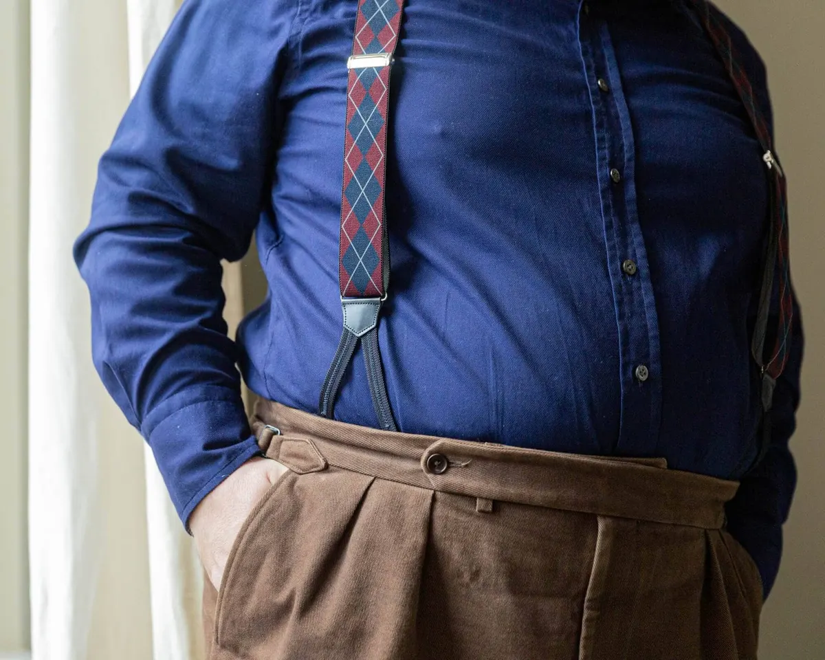 Suspenders Flex Argyle Wine Red Classic - view 3