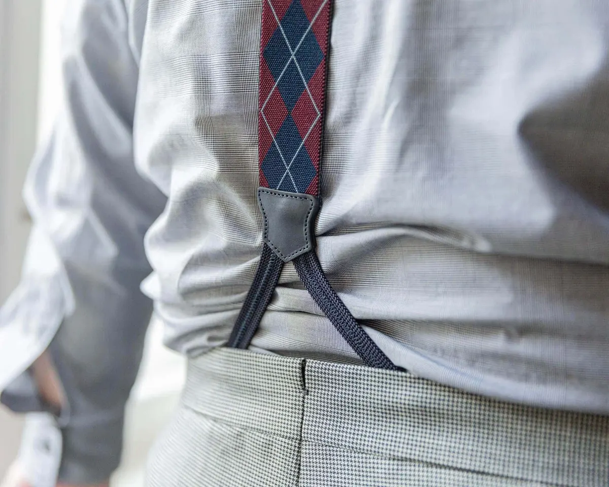 Suspenders Flex Argyle Wine Red Classic - view 6