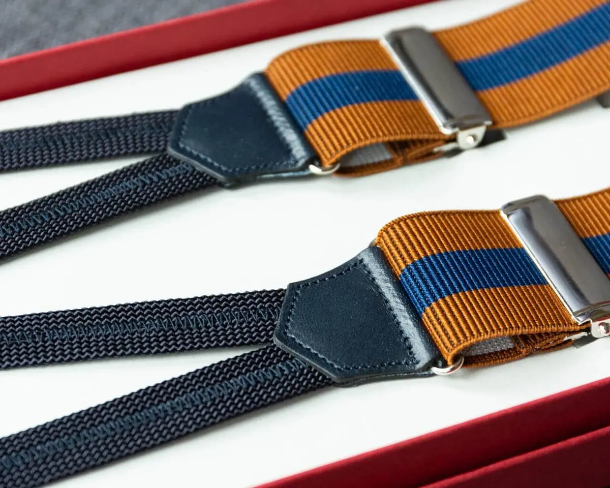 Hosenträger Flex Block Stripes Copper Classic