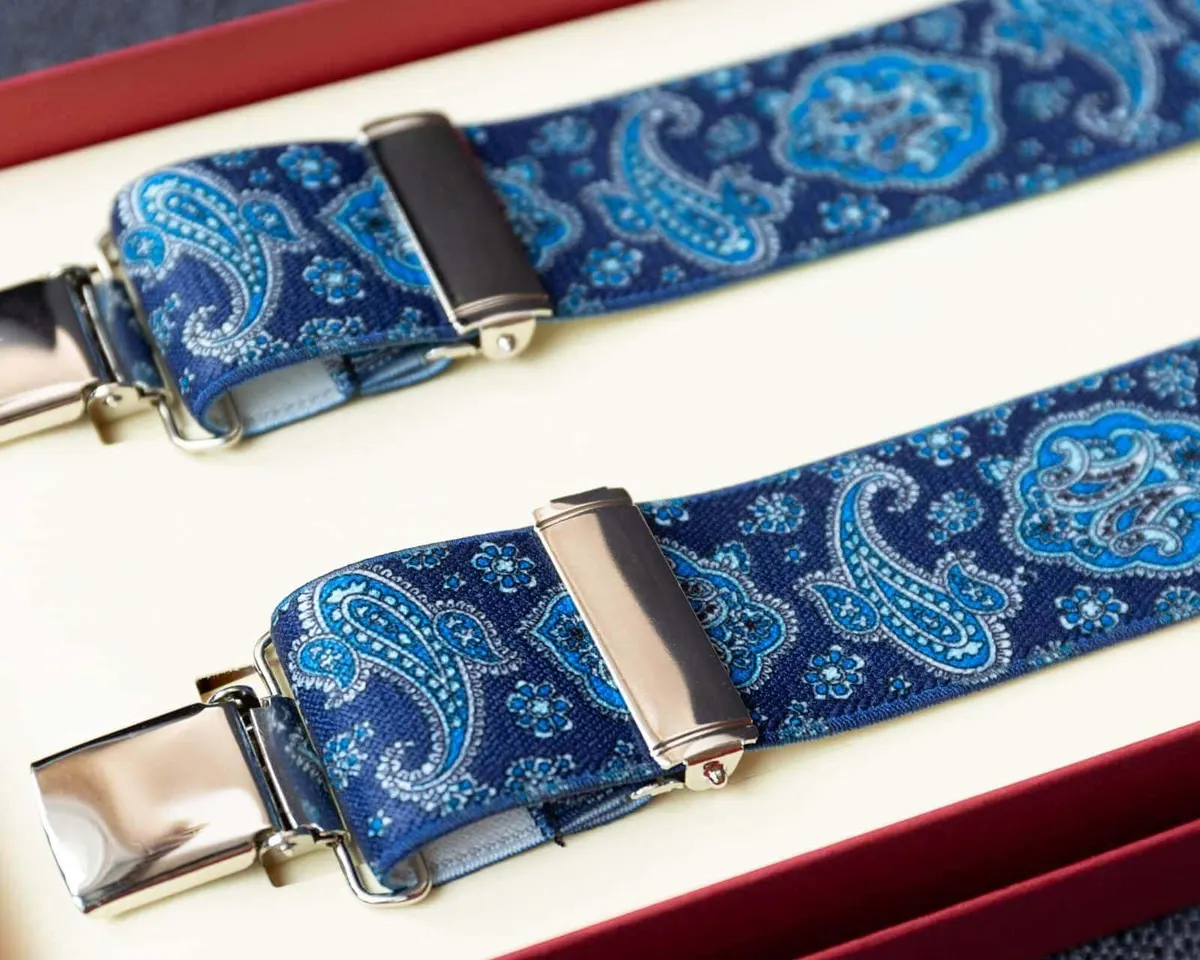 Hosenträger Flex Paisley Blue Clips