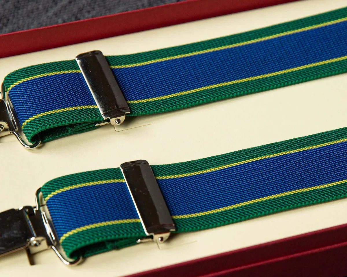 Hosenträger Flex Regiment Blue Green Clips