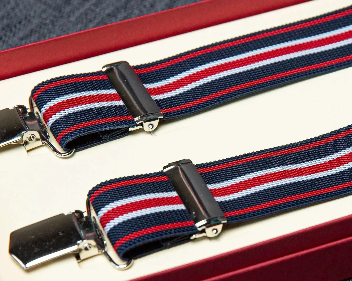 Hosenträger Flex Regiment Blue Red Clips