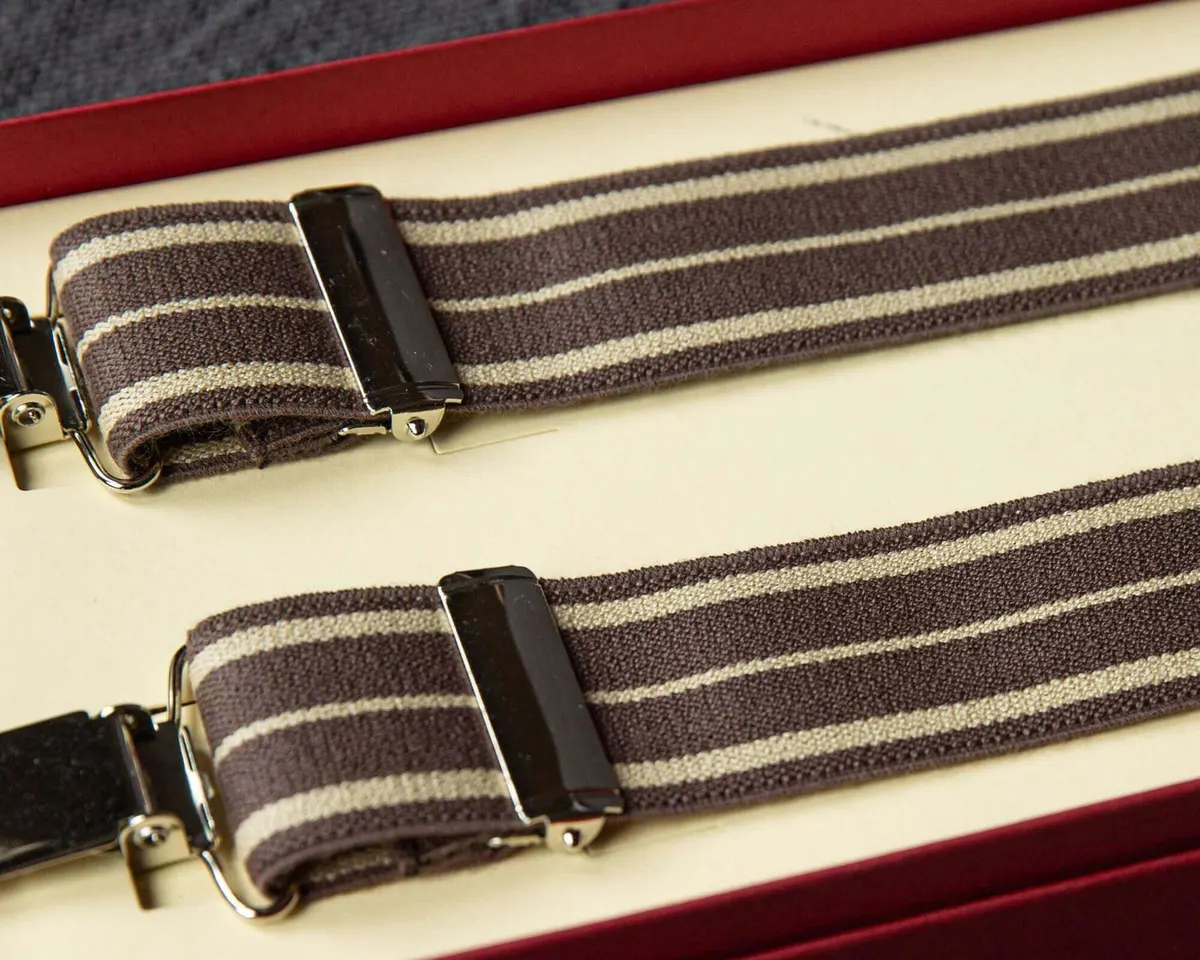 Hosenträger Flex Regiment Brown Beige Clips
