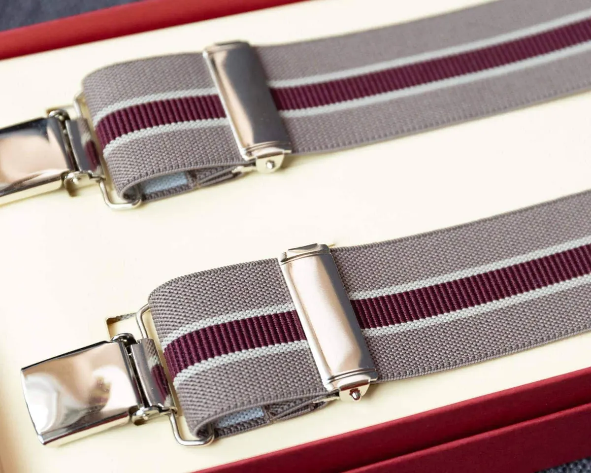 Hosenträger Flex Regiment Grey Beige Clips