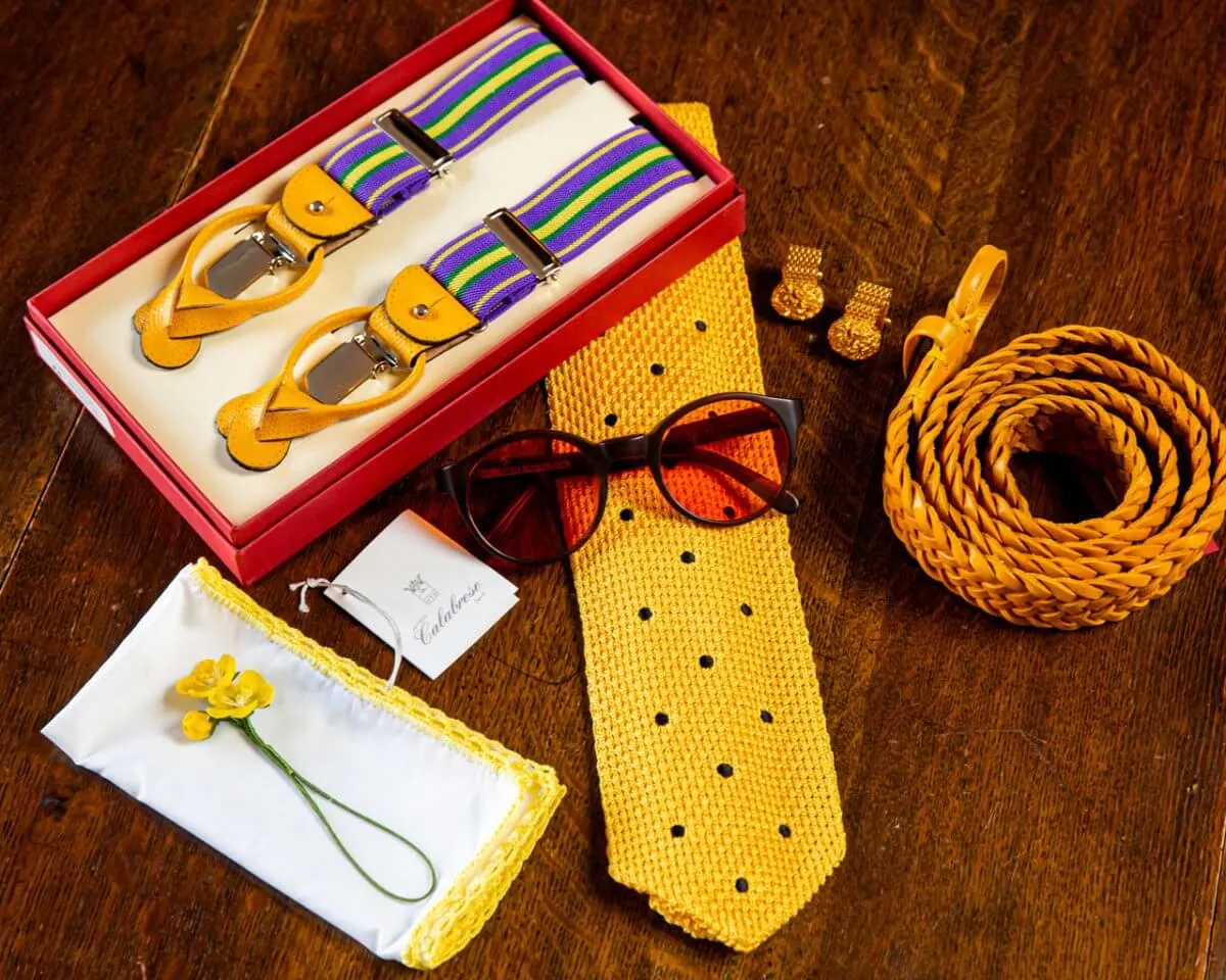 Suspenders Flex Regiment Lilac Yellow Combine - view 2
