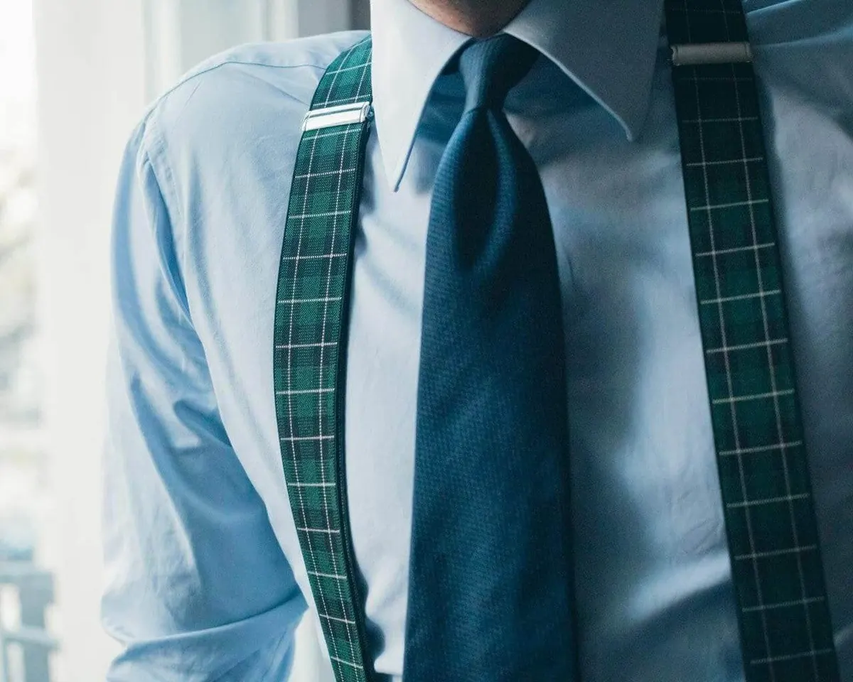 Suspenders Flex Tartan Green Clips - view 2