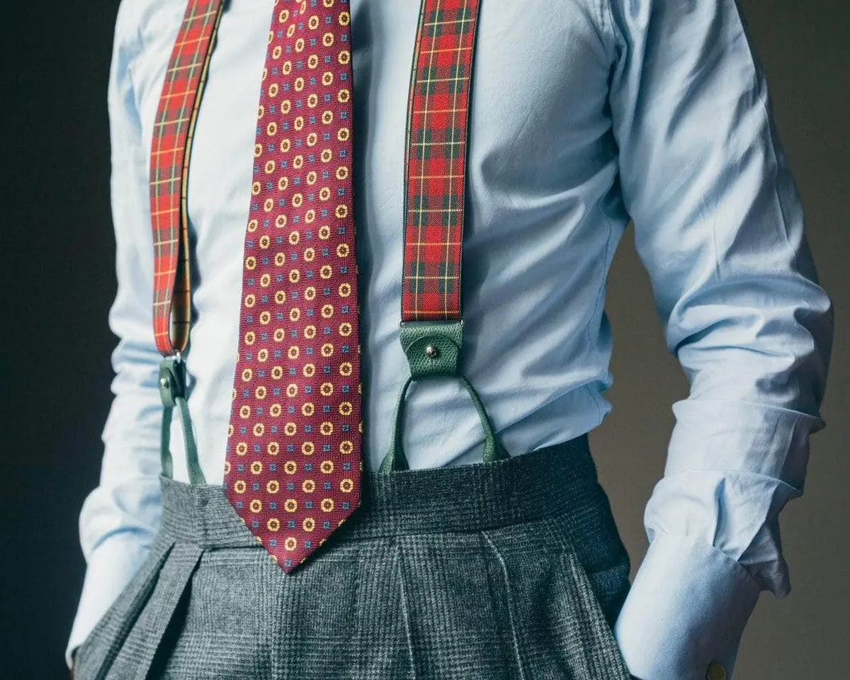 Suspenders Flex Tartan Red Combine - view 2