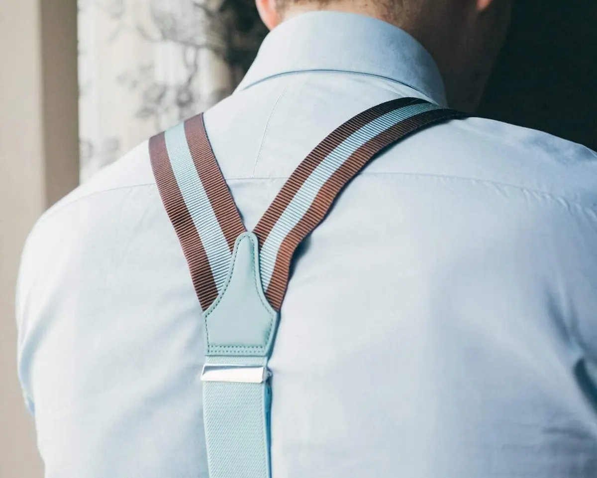 Suspenders Grosgrain Ribbon Powder Blue Classic - view 4
