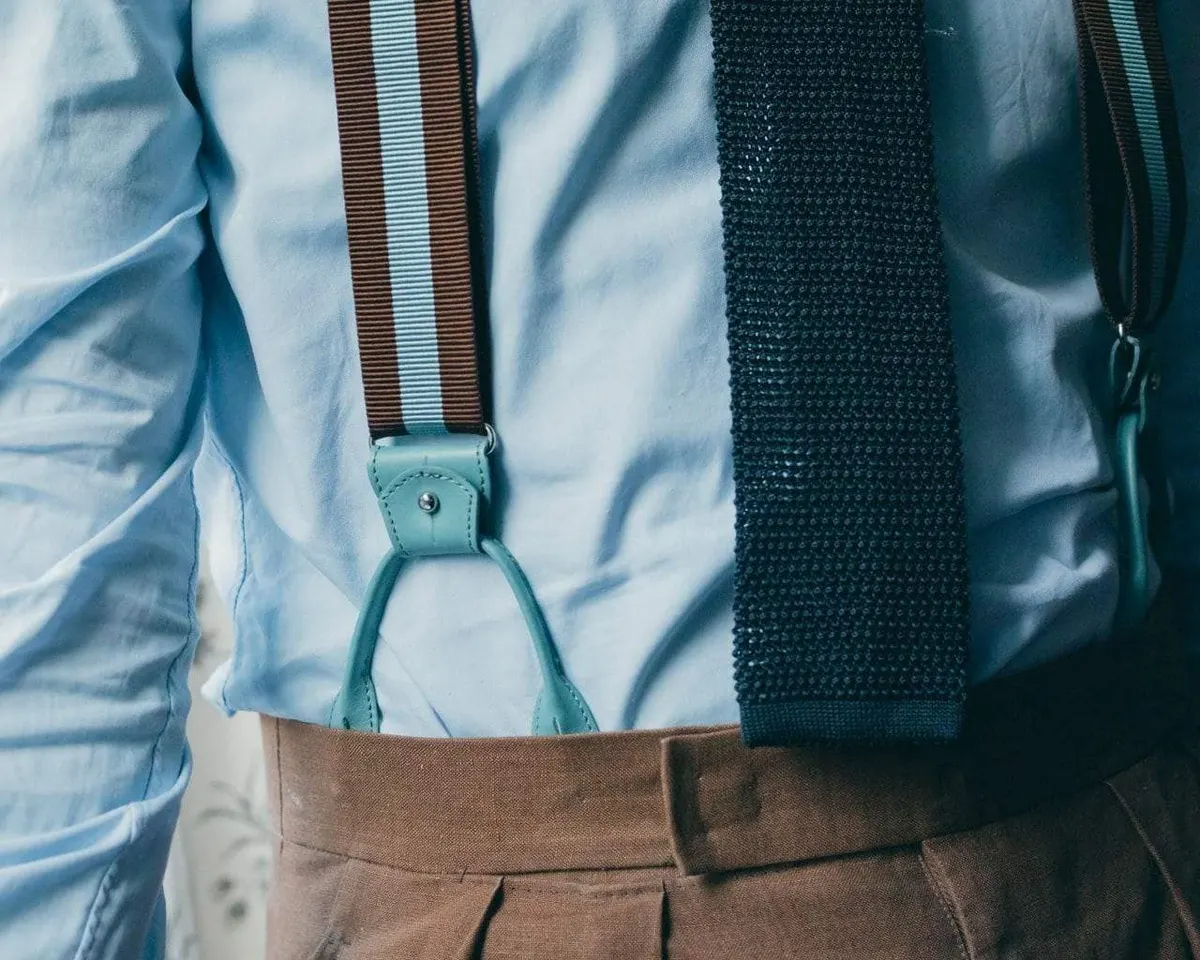 Suspenders Grosgrain Ribbon Powder Blue Combine - view 3