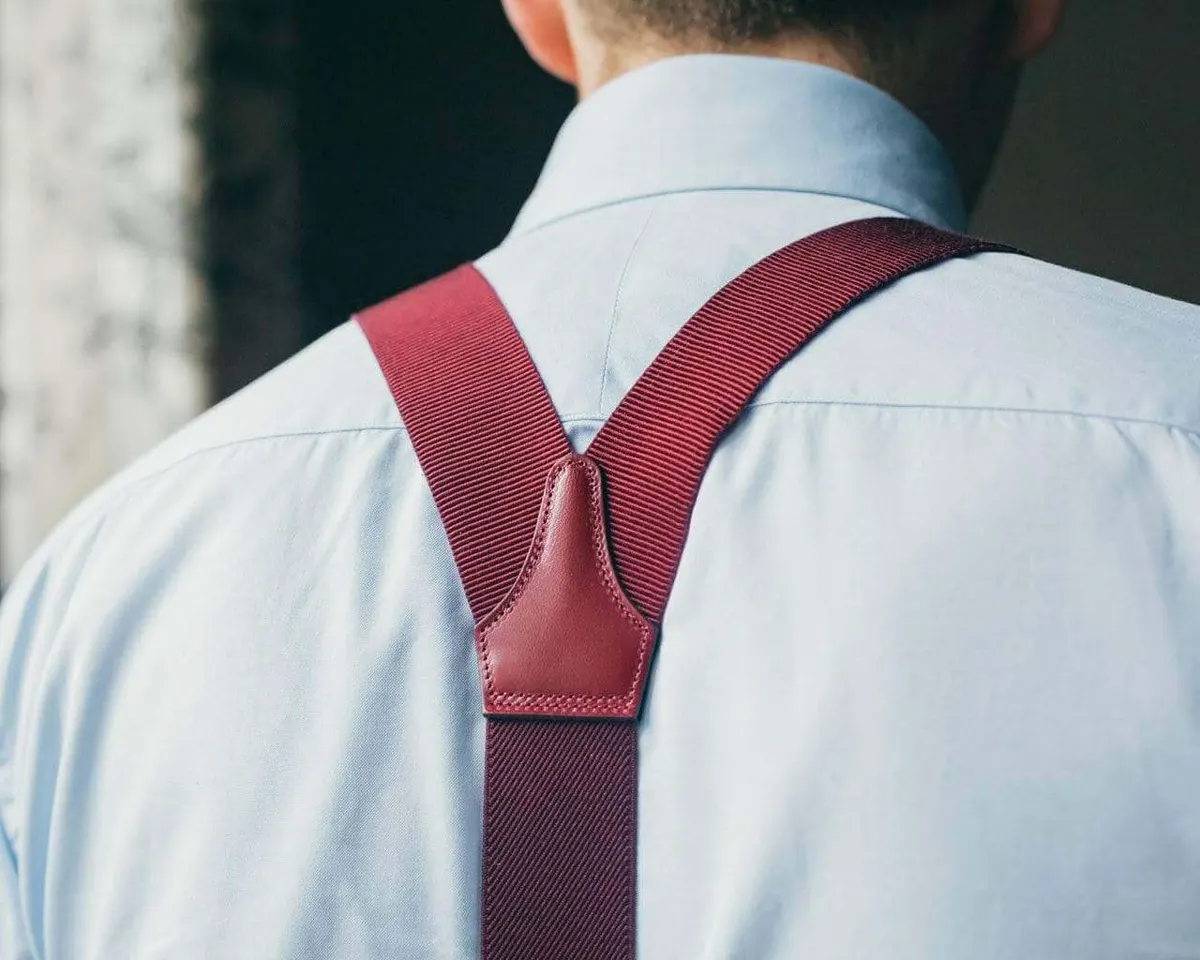 Suspenders grosgrain ribbon Wine-Red Classic - view 2