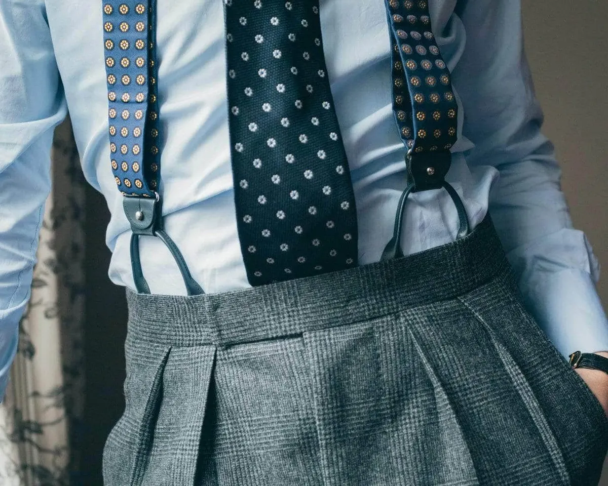 Suspenders Silk Cravat Blue Combine - view 2